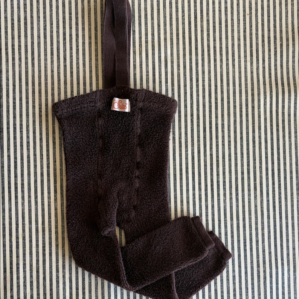 Silly Sils Plush Brown teddy suspender tights